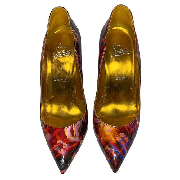 Christian Louboutin Hot Chick 100 Discolaser High Heel Patent Pump EU 37 US 7 - Picture 2 of 12